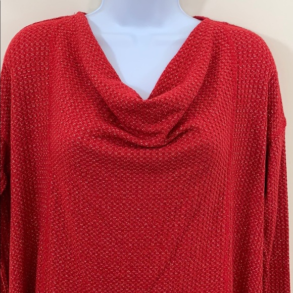 CATO Long Sleeve Metallic Silver Woven Sweater - Picture 2 of 8